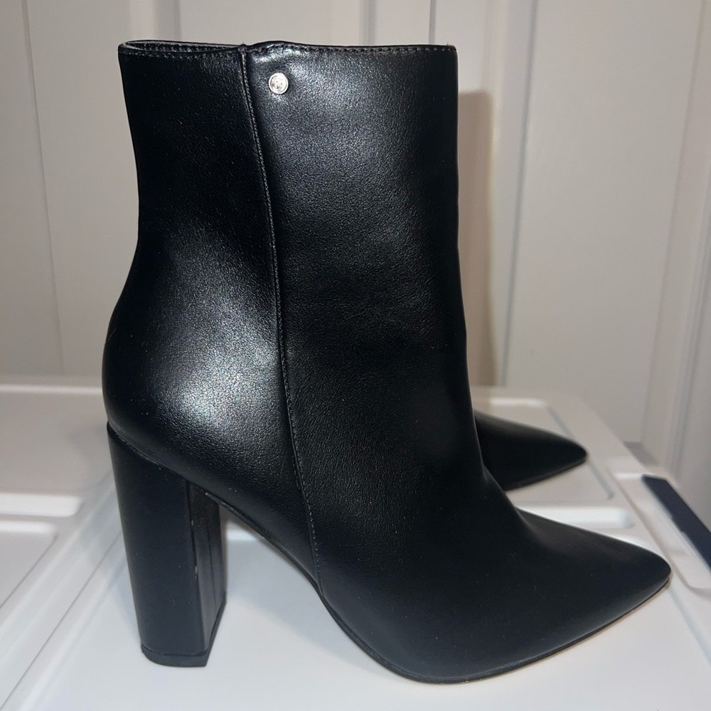 Black Leather Ankle Boots - French Connection - Size 6